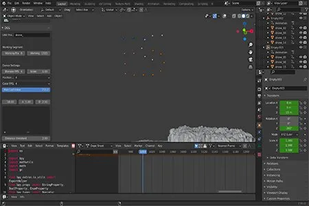 FlightShows logo in Blender