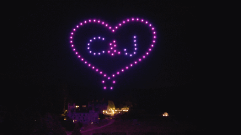 C&J Initials in Wedding Drone Light Show