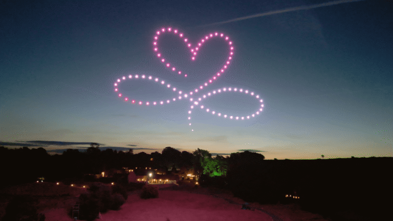 Heart Line Drone Show - Kingscote Barn